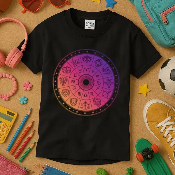 Horiscope Zodiac Wheel Kids T-Shirt