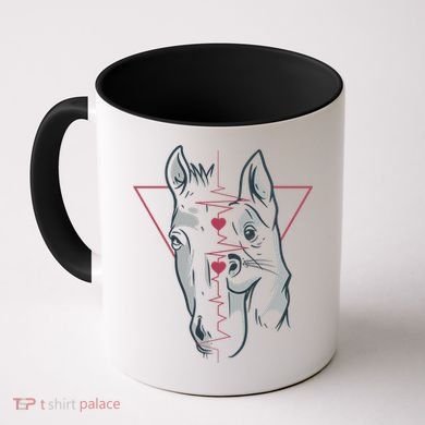 Horse And Dog Heartbeat Coffee Mug