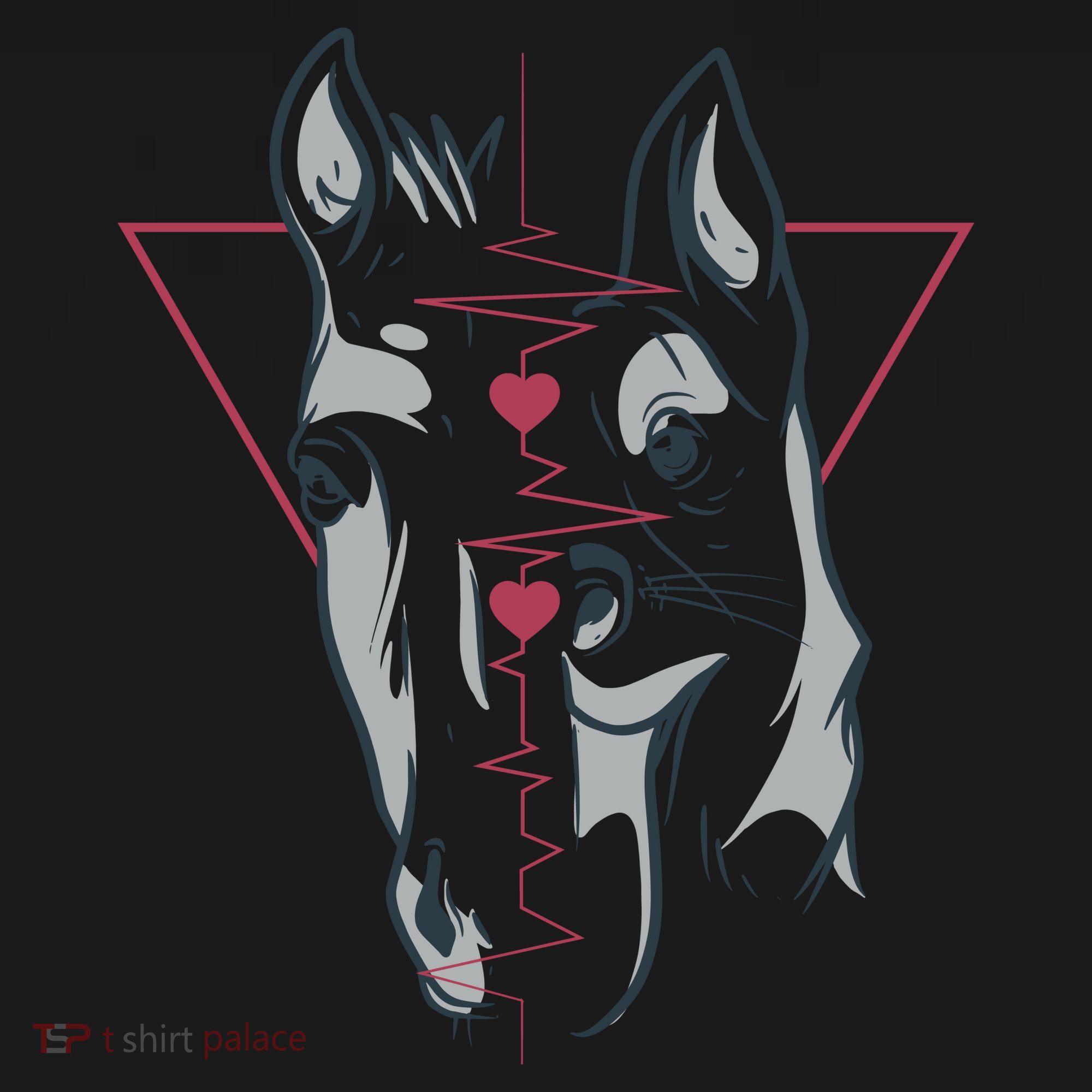 Horse And Dog Heartbeat Toddler Hoodie