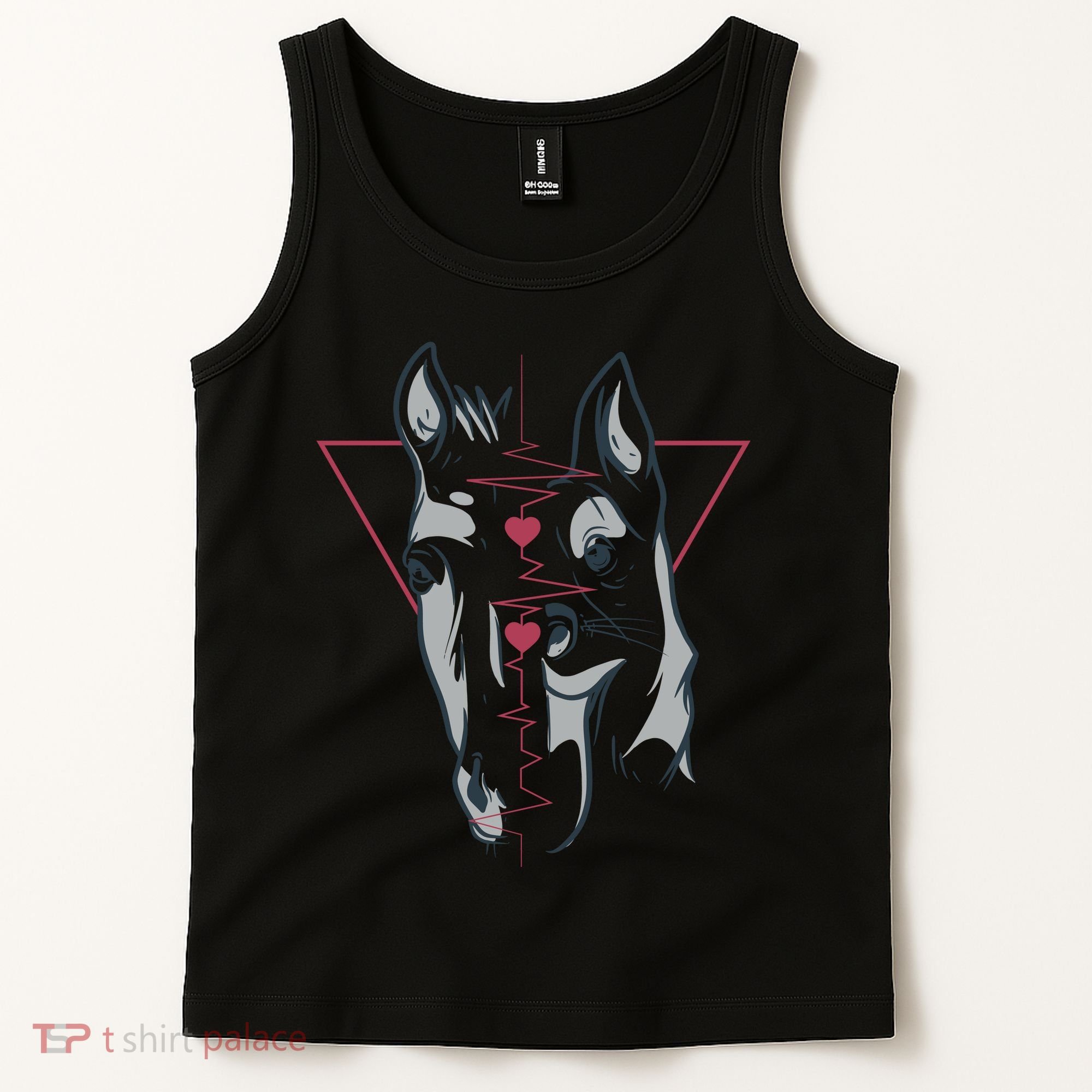 Horse And Dog Heartbeat Tank Top
