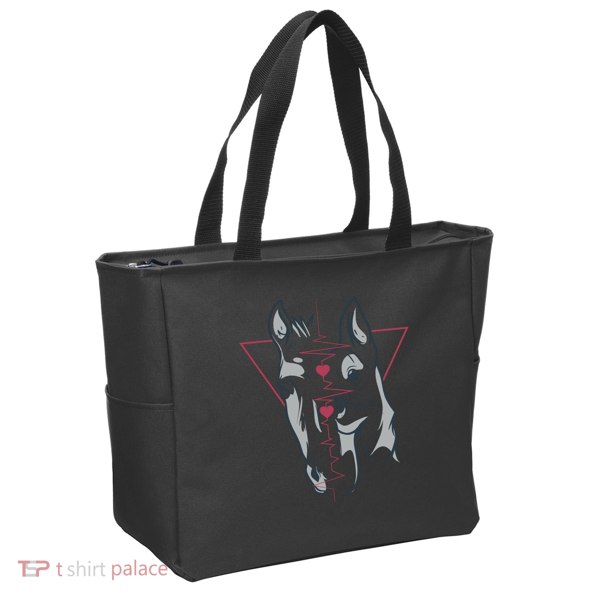 Horse And Dog Heartbeat Tote Bag