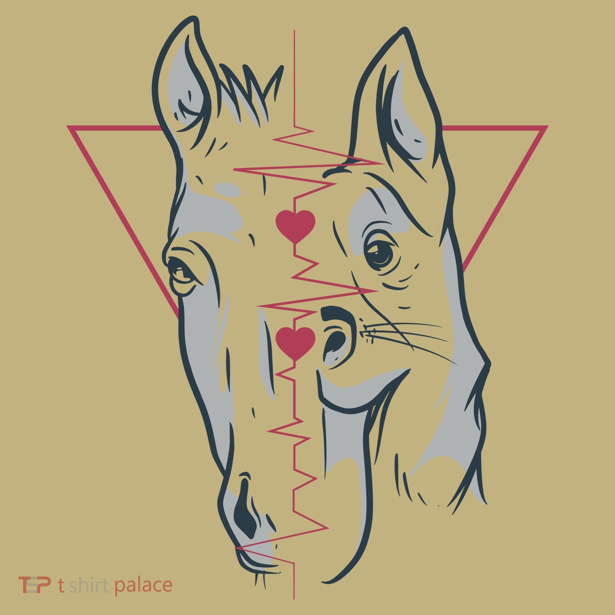 Horse And Dog Heartbeat Hoodie