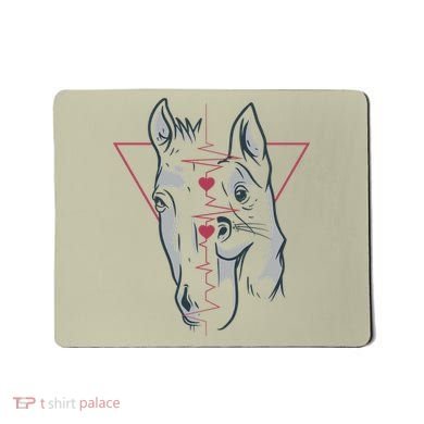 Horse And Dog Heartbeat Mousepad