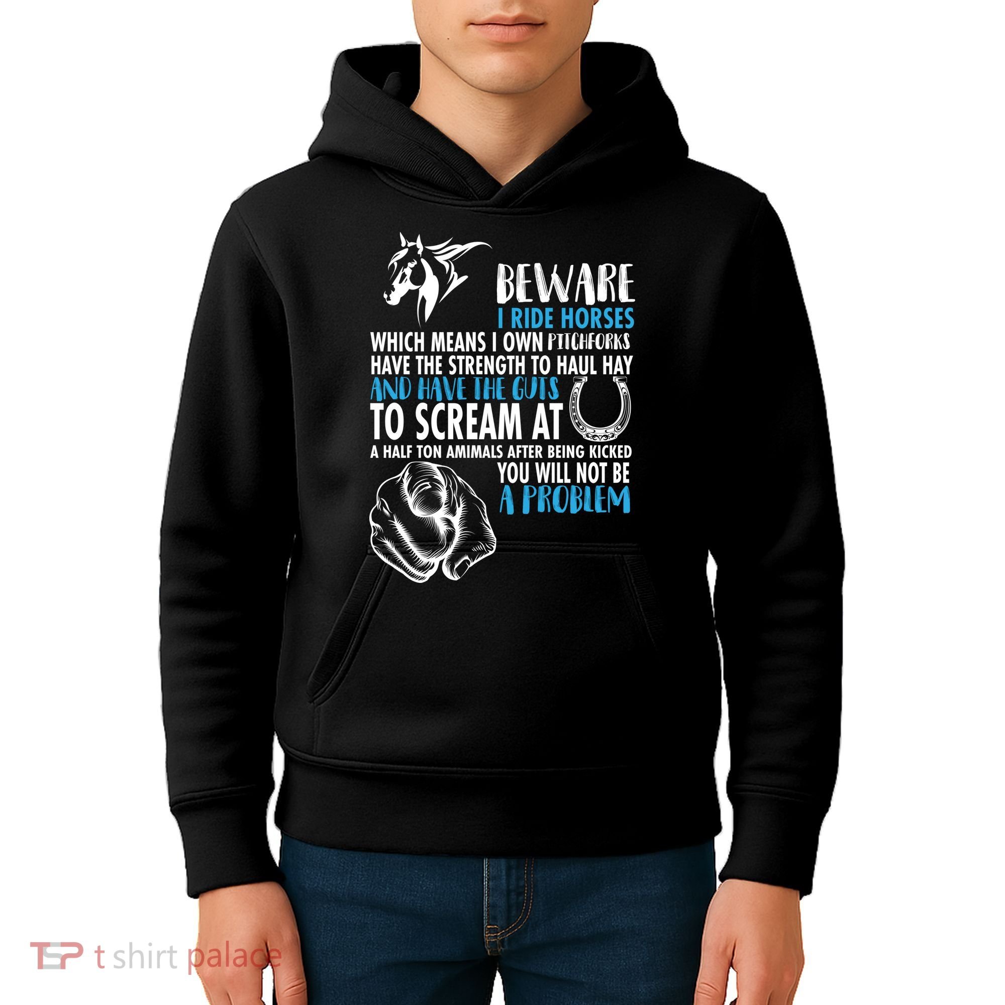 Horse Back Rider Kids Hoodie