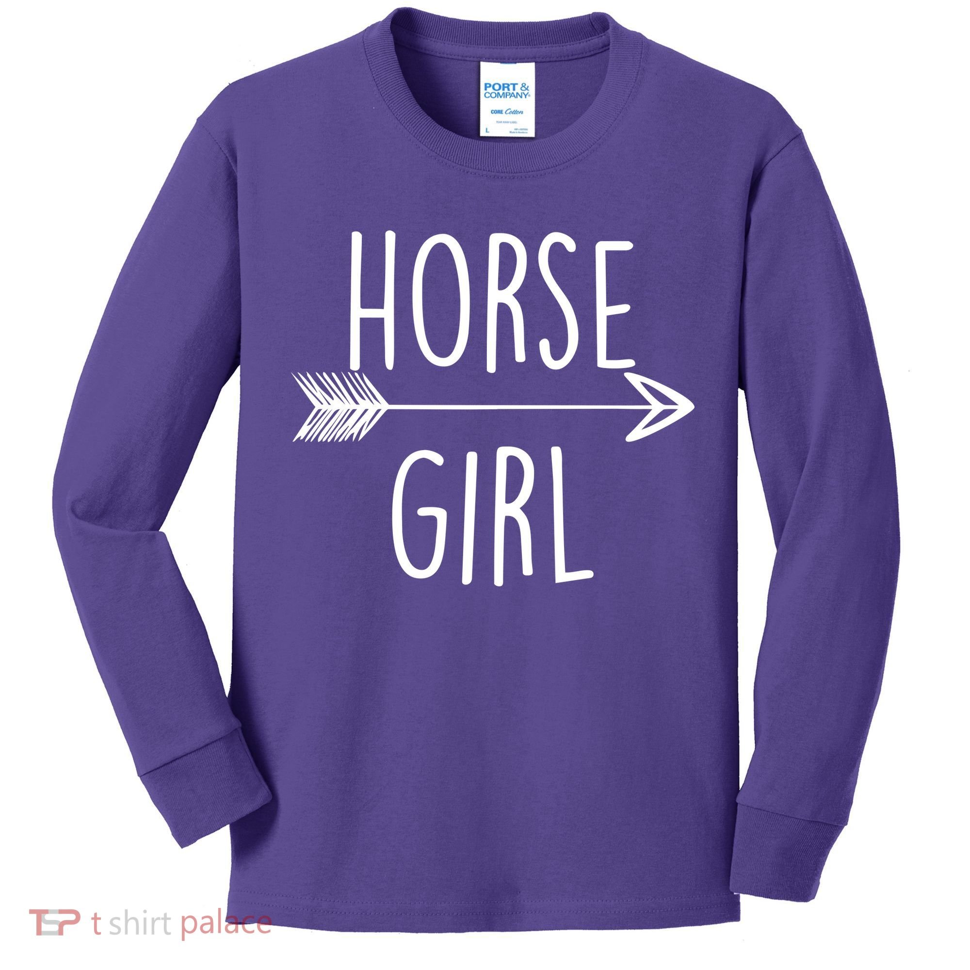 Horse Girl Kids Long Sleeve Shirt