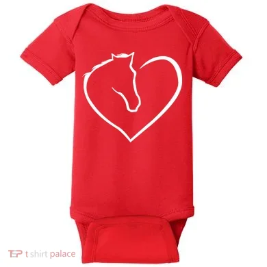 Horse Heart Logo Baby Bodysuit