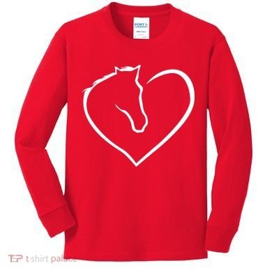 Horse Heart Logo Kids Long Sleeve Shirt