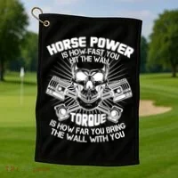 Horse Power Torque Skull Golf Towel thumb 1
