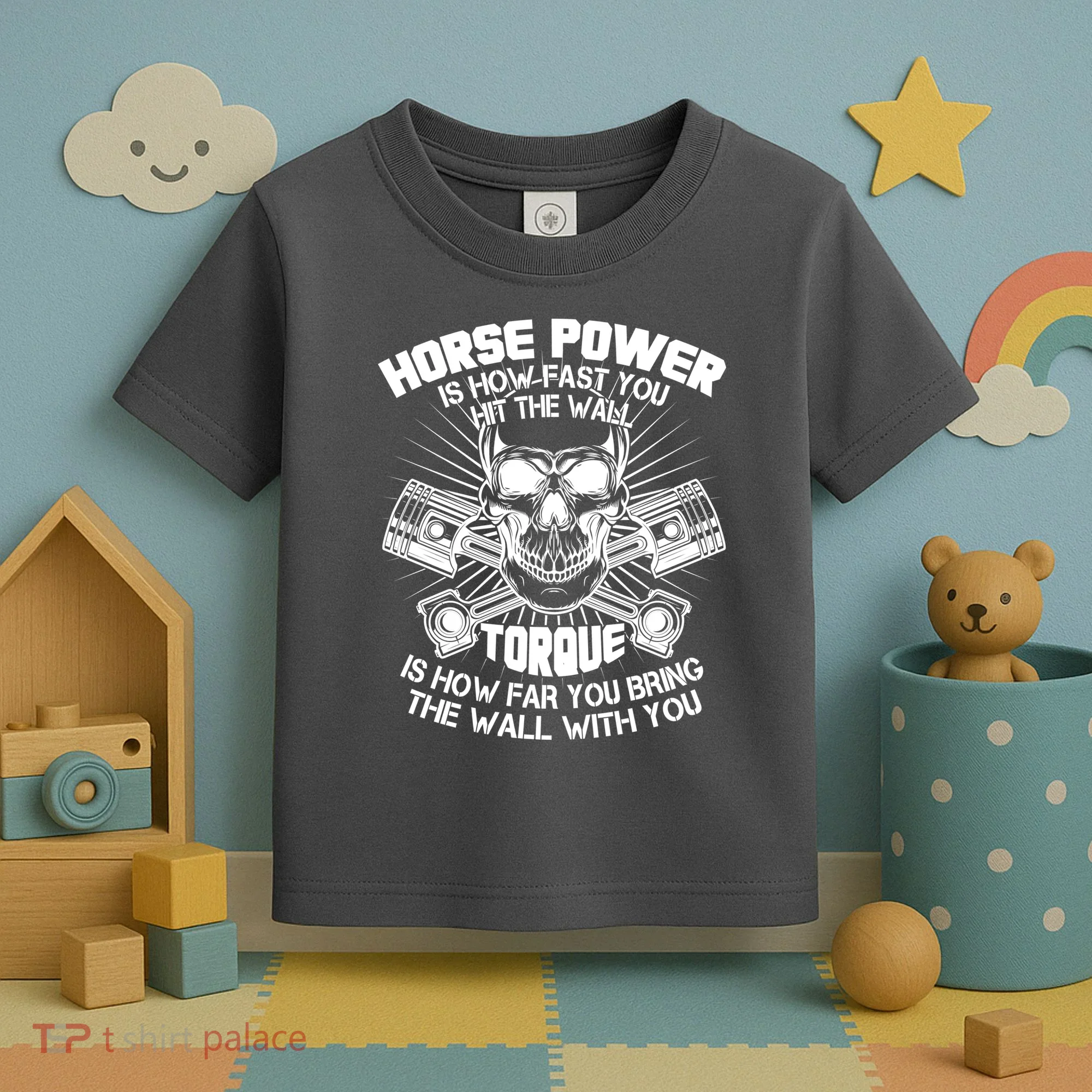 Horse Power Torque Skull Toddler T-Shirt