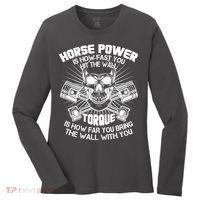Horse Power Torque Skull Women's Long Sleeve Shirt thumb 0