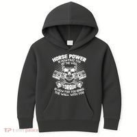 Horse Power Torque Skull Kids Hoodie thumb 0