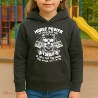 Horse Power Torque Skull Kids Hoodie thumb 3