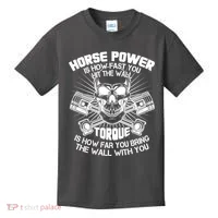 Horse Power Torque Skull Kids T-Shirt thumb 0