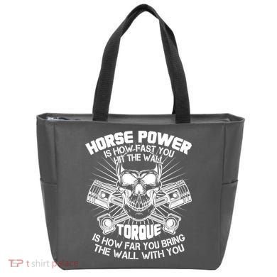 Horse Power Torque Skull Tote Bag