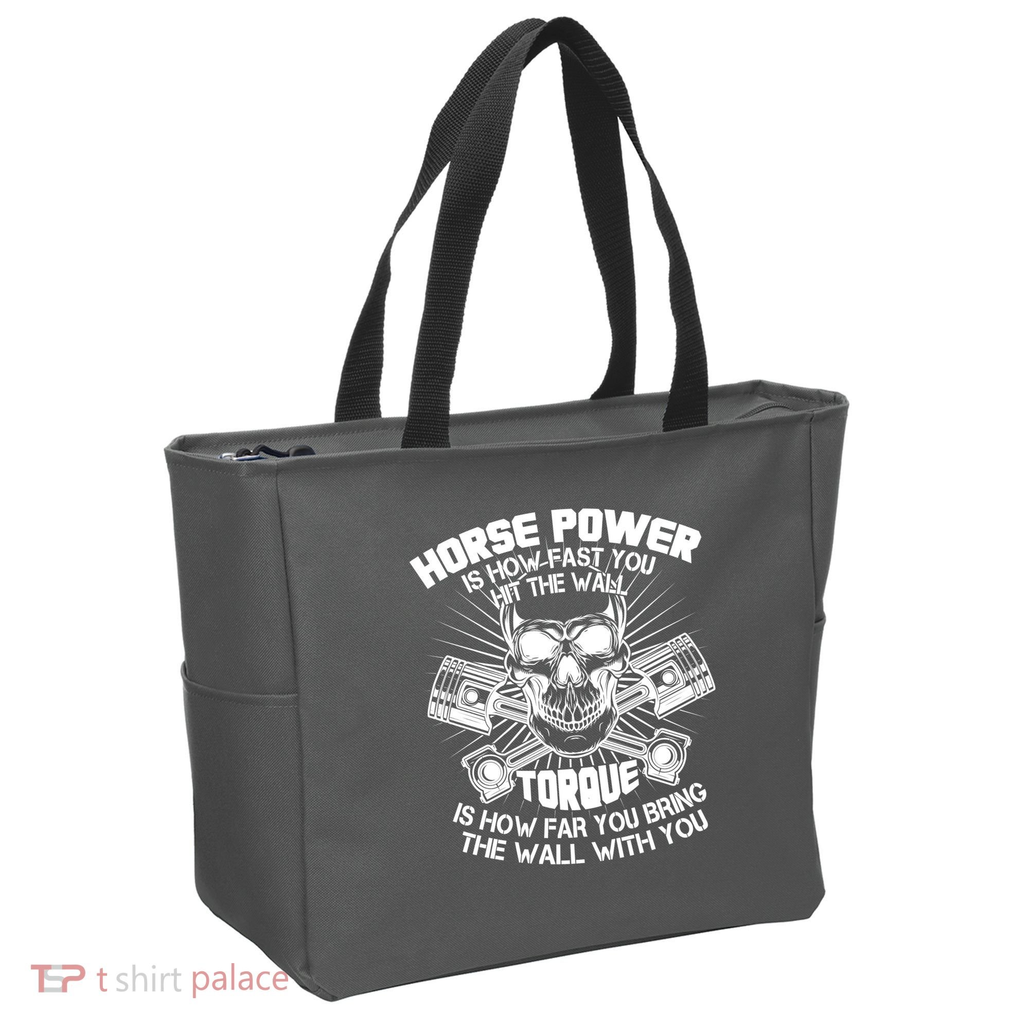 Horse Power Torque Skull Tote Bag