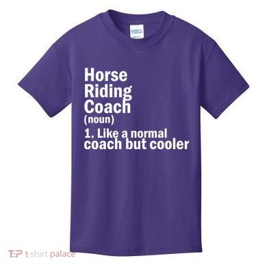 Horse Riding Coach Kids T-Shirt