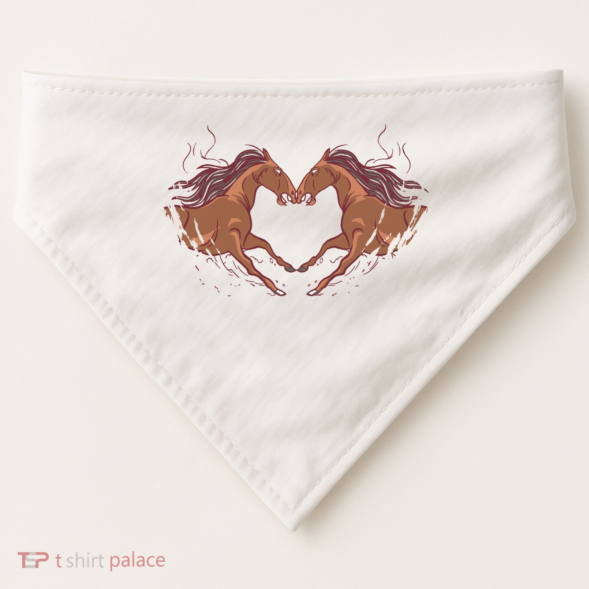 Horse Shaped Heart USA-Made Doggie Bandana