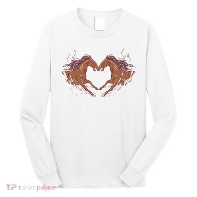 Horse Shaped Heart Long Sleeve Shirt