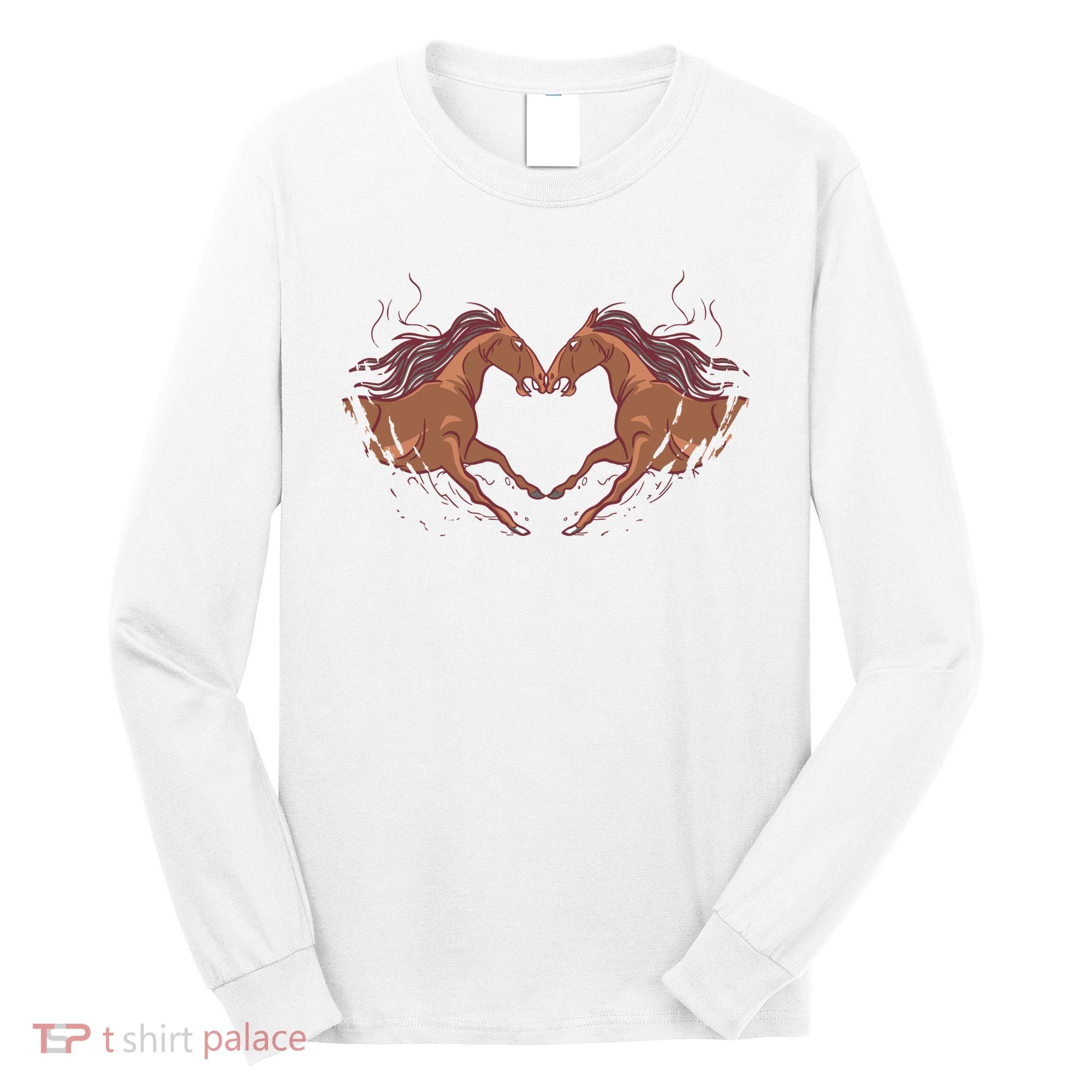 Horse Shaped Heart Long Sleeve Shirt