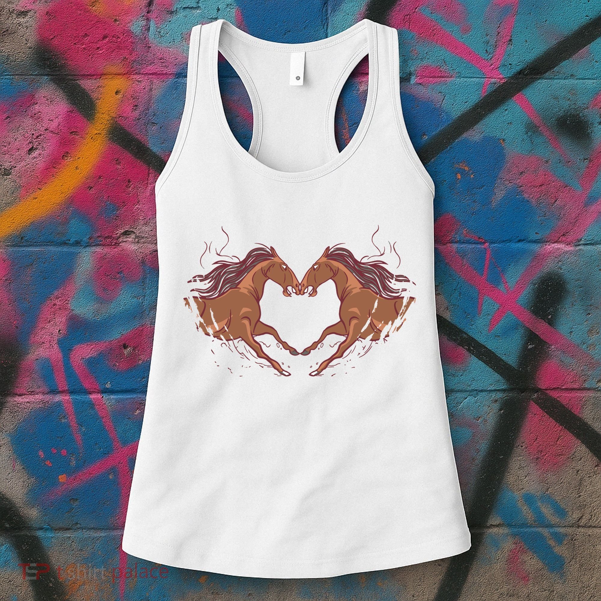 Horse Shaped Heart Women's Tank Top