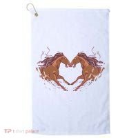 Horse Shaped Heart Golf Towel thumb 0