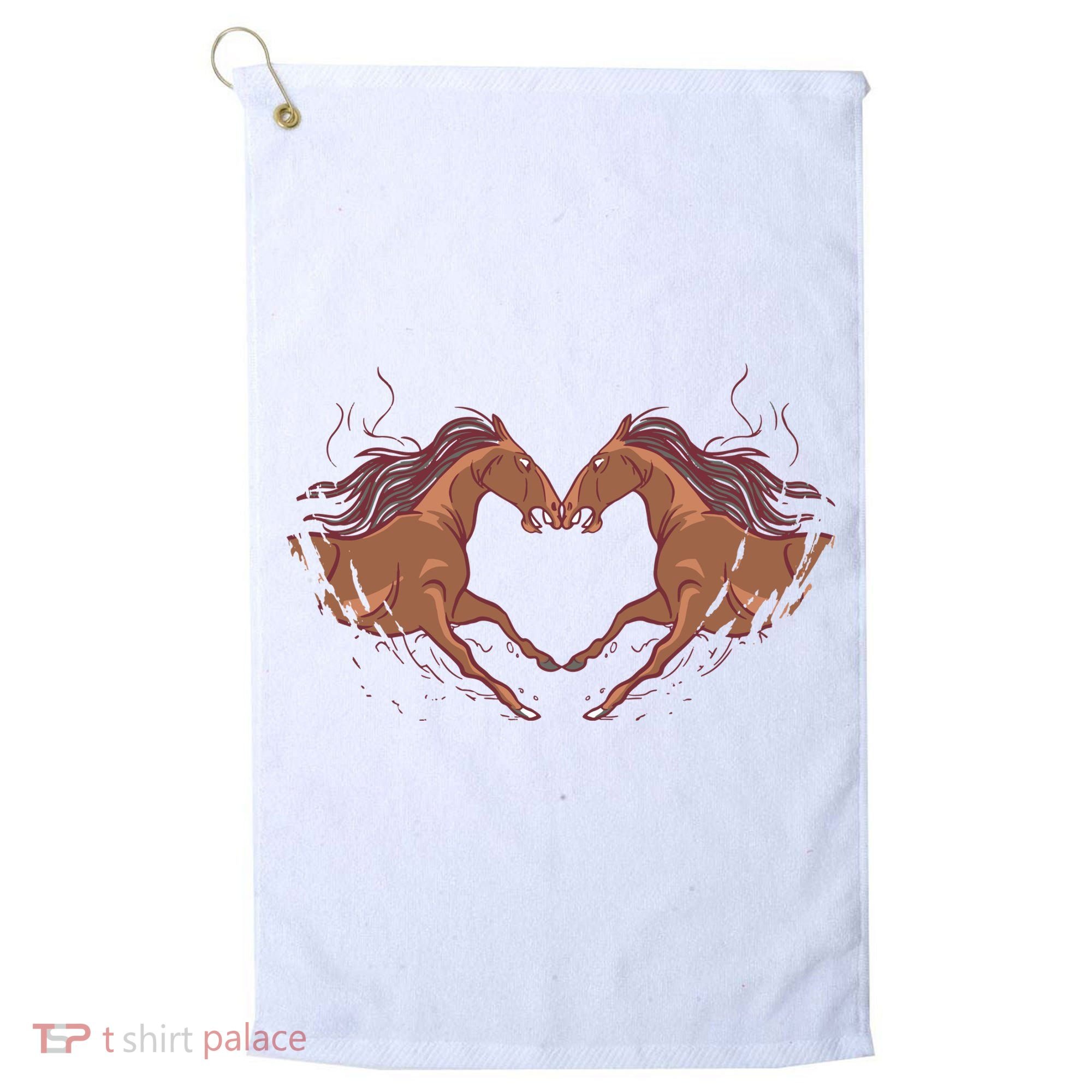 Horse Shaped Heart Golf Towel