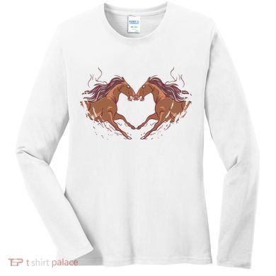 Horse Shaped Heart Women's Long Sleeve Shirt