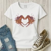 Horse Shaped Heart Women's T-Shirt thumb 3