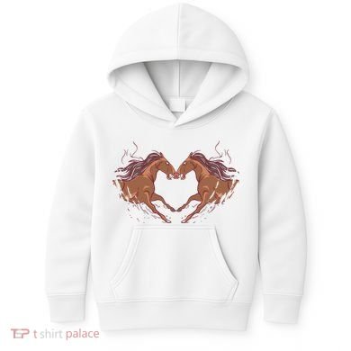 Horse Shaped Heart Kids Hoodie