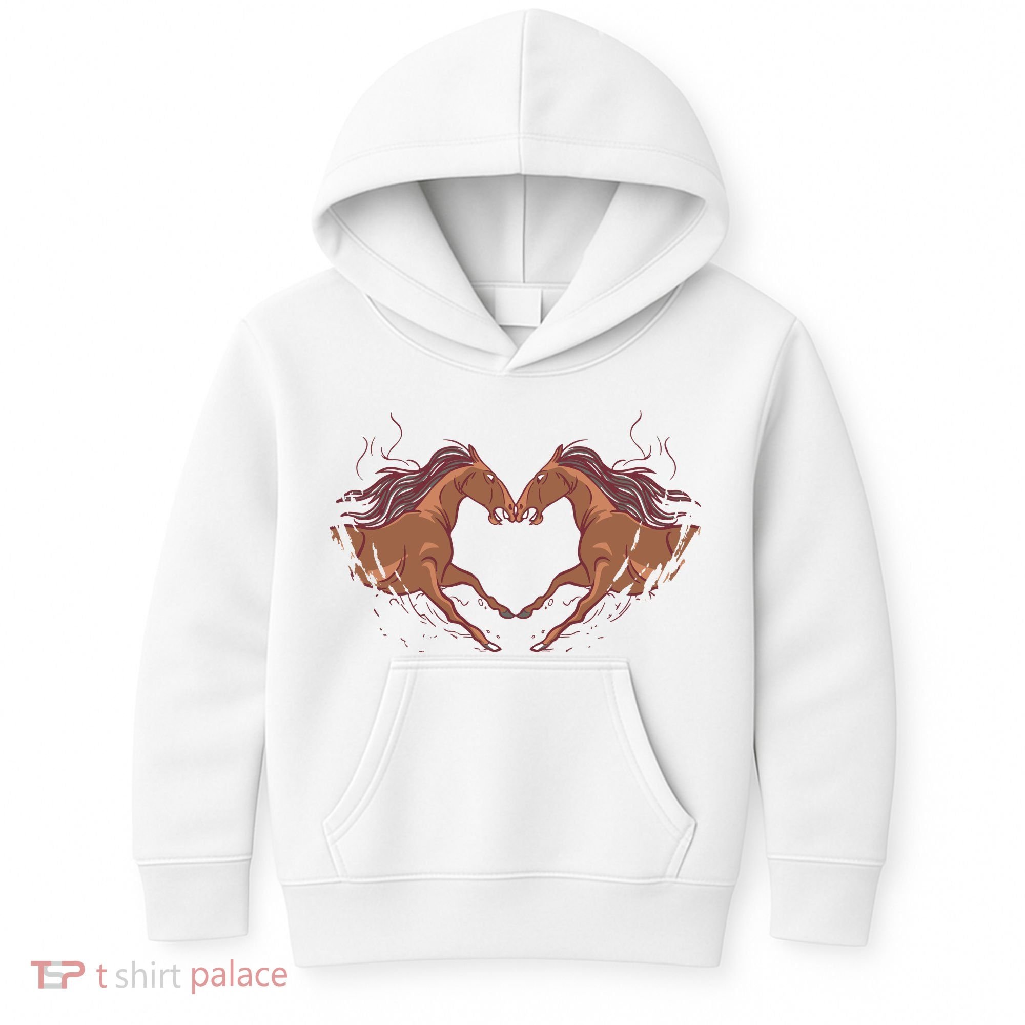 Horse Shaped Heart Kids Hoodie