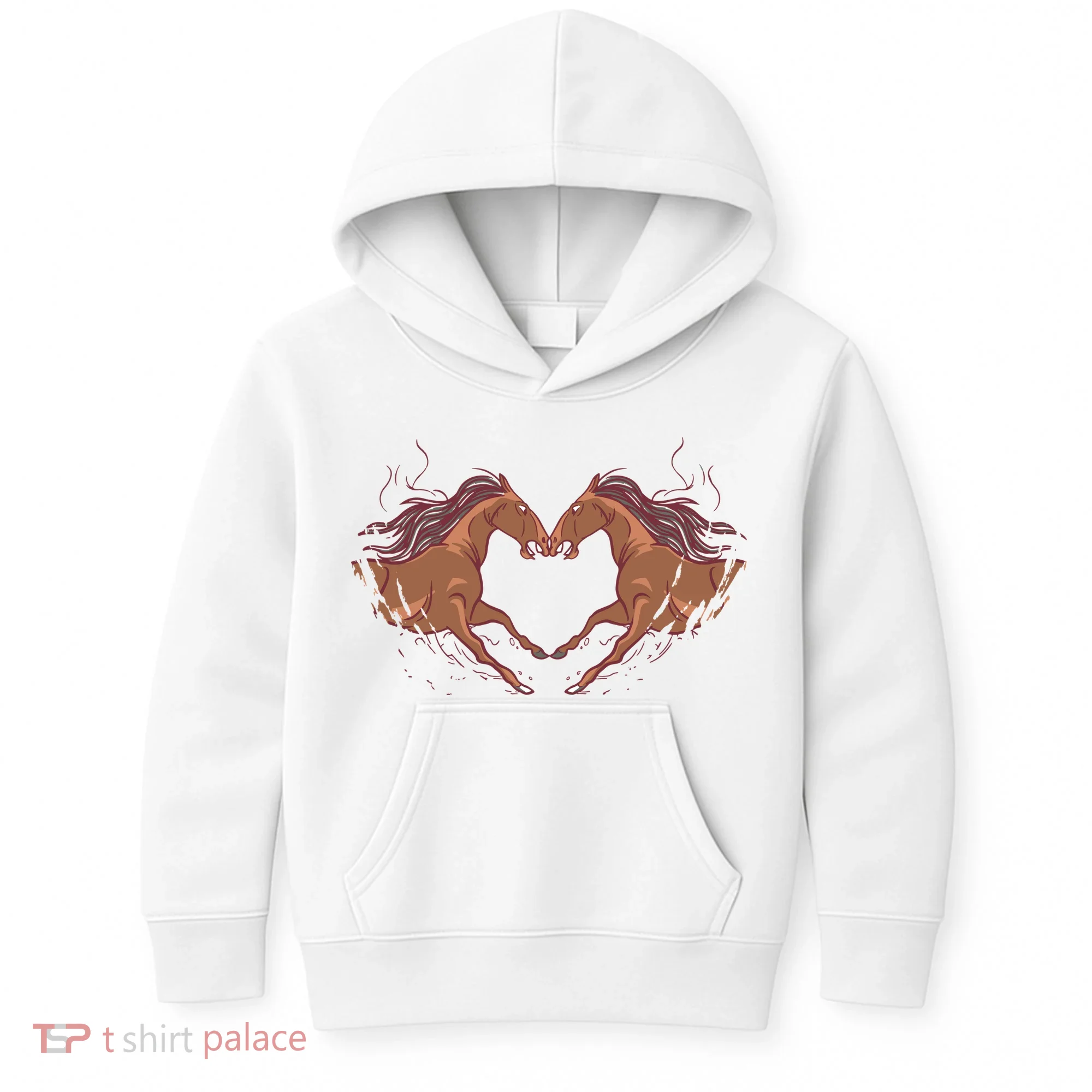 Horse Shaped Heart Kids Hoodie