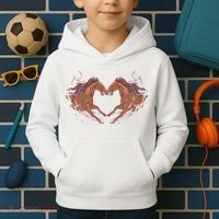 Horse Shaped Heart Kids Hoodie thumb 2