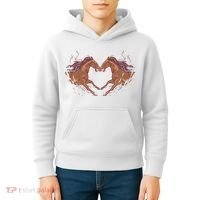 Horse Shaped Heart Kids Hoodie thumb 4