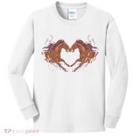 Horse Shaped Heart Kids Long Sleeve Shirt thumb 0