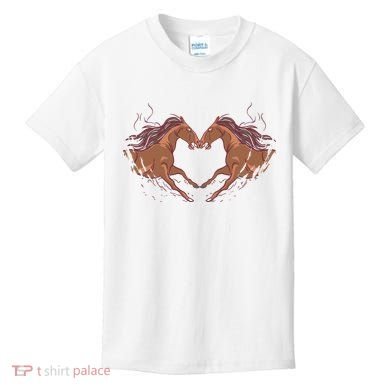 Horse Shaped Heart Kids T-Shirt