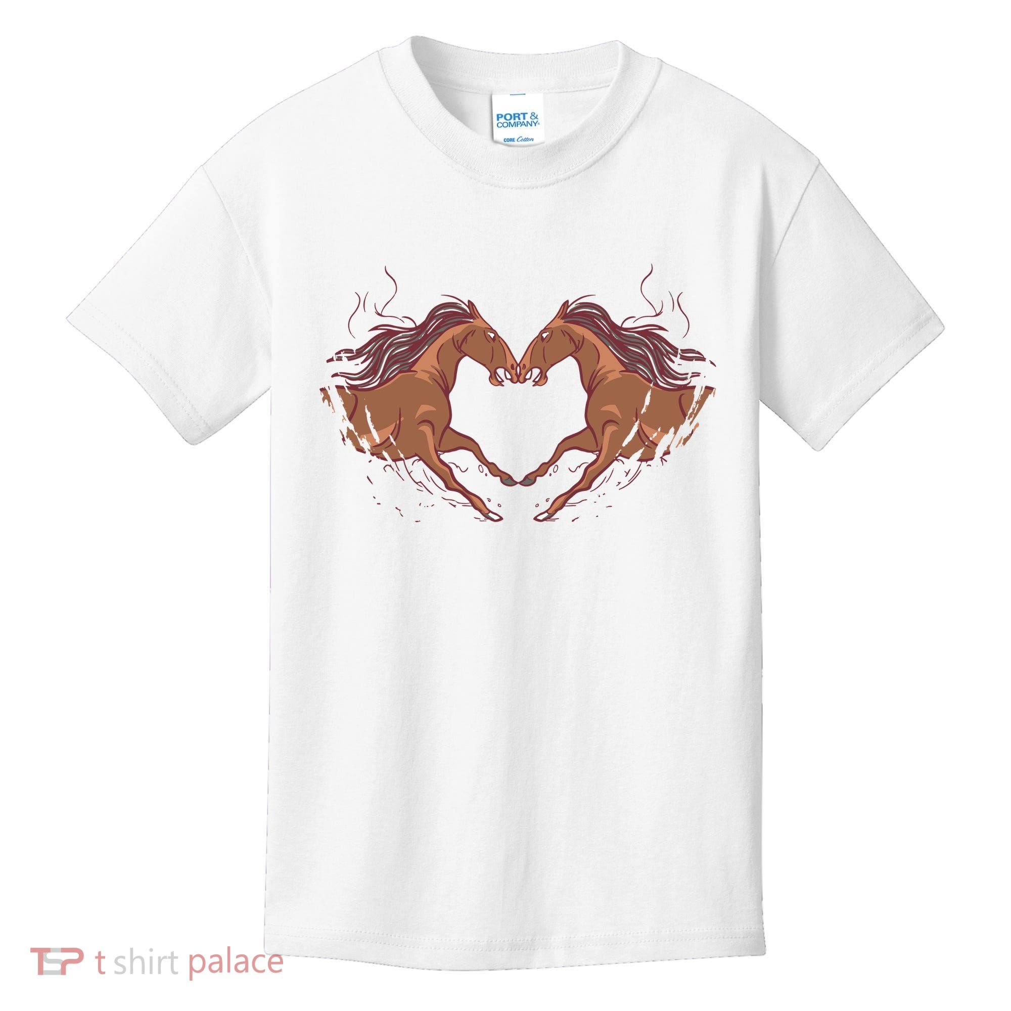 Horse Shaped Heart Kids T-Shirt