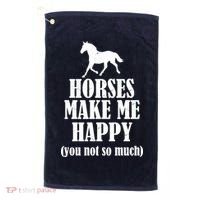 Horses Make Me Happy You Not So Much Golf Towel thumb 0