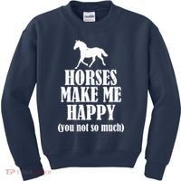 Horses Make Me Happy You Not So Much Kids Sweatshirt thumb 0