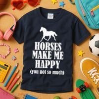 Horses Make Me Happy You Not So Much Kids T-Shirt thumb 3