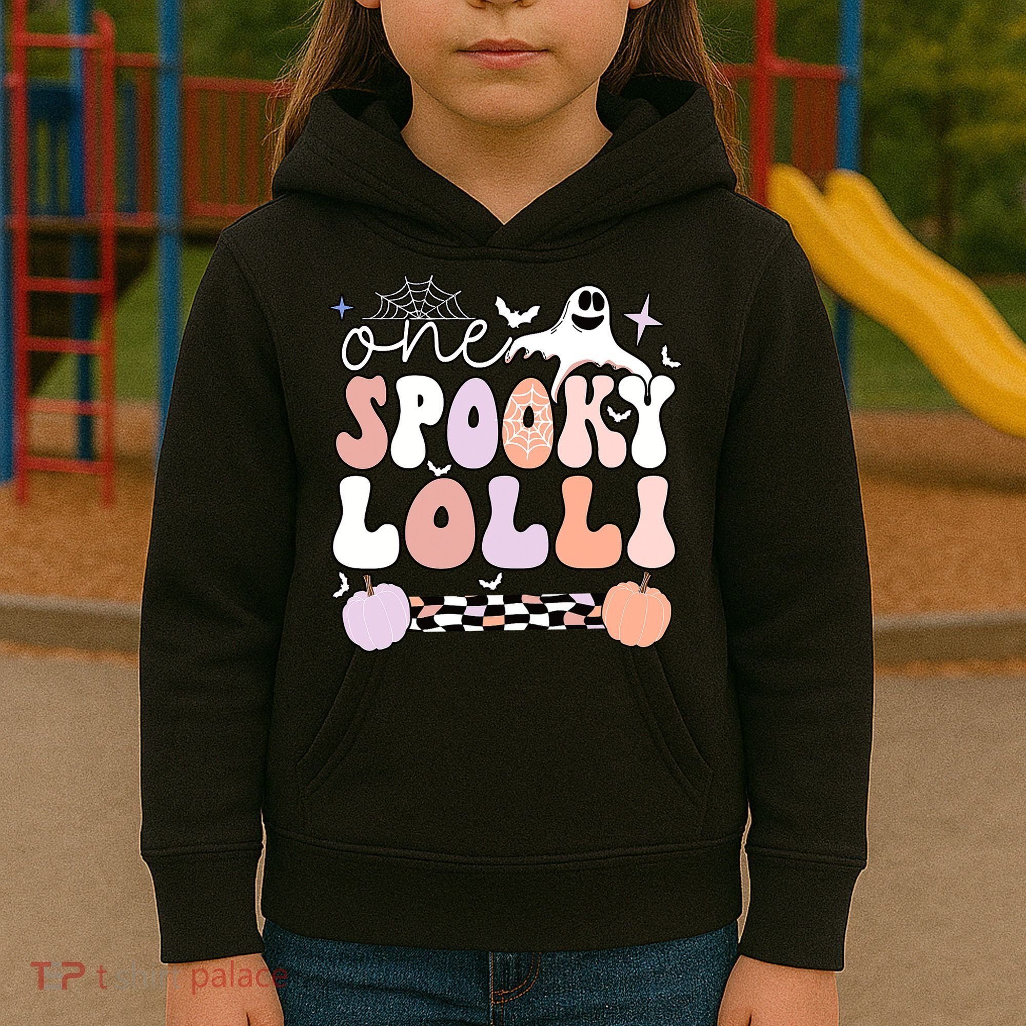 Halloween One Spooky Lolli Grandmother Groovy Kids Hoodie
