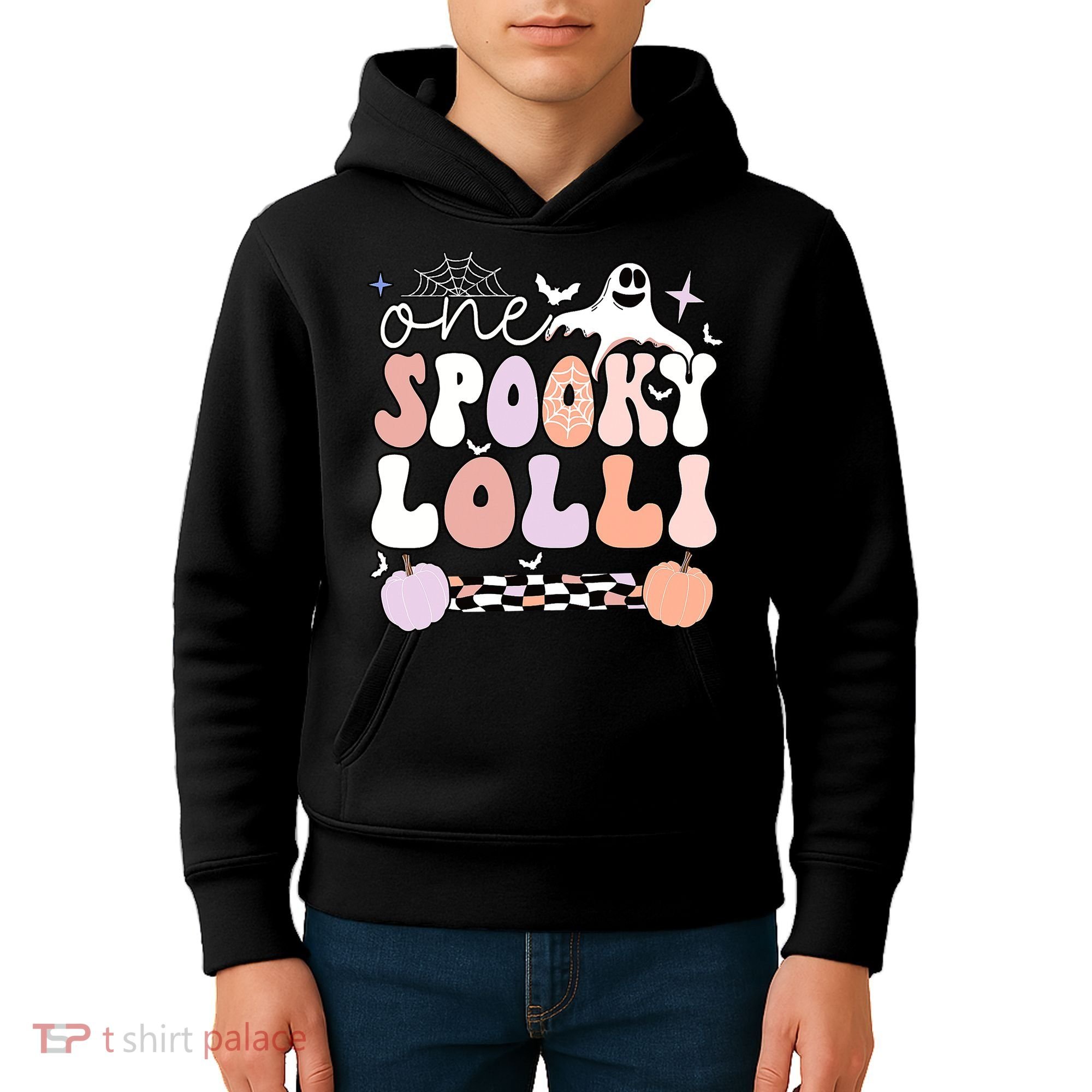 Halloween One Spooky Lolli Grandmother Groovy Kids Hoodie