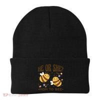 He Or She Mom To Bee Gender Reveal Beanie thumb 0
