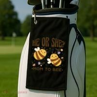 He Or She Mom To Bee Gender Reveal Golf Towel thumb 2