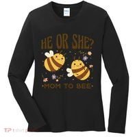 He Or She Mom To Bee Gender Reveal Women's Long Sleeve Shirt thumb 0