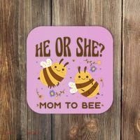 He Or She Mom To Bee Gender Reveal Coaster thumb 0