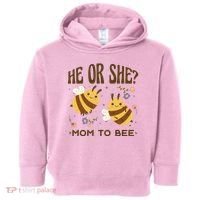 He Or She Mom To Bee Gender Reveal Toddler Hoodie thumb 0