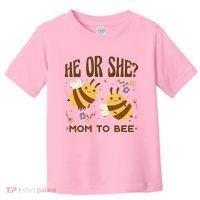 He Or She Mom To Bee Gender Reveal Toddler T-Shirt thumb 0