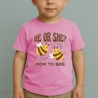 He Or She Mom To Bee Gender Reveal Toddler T-Shirt thumb 2