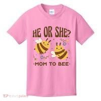 He Or She Mom To Bee Gender Reveal Kids T-Shirt thumb 0
