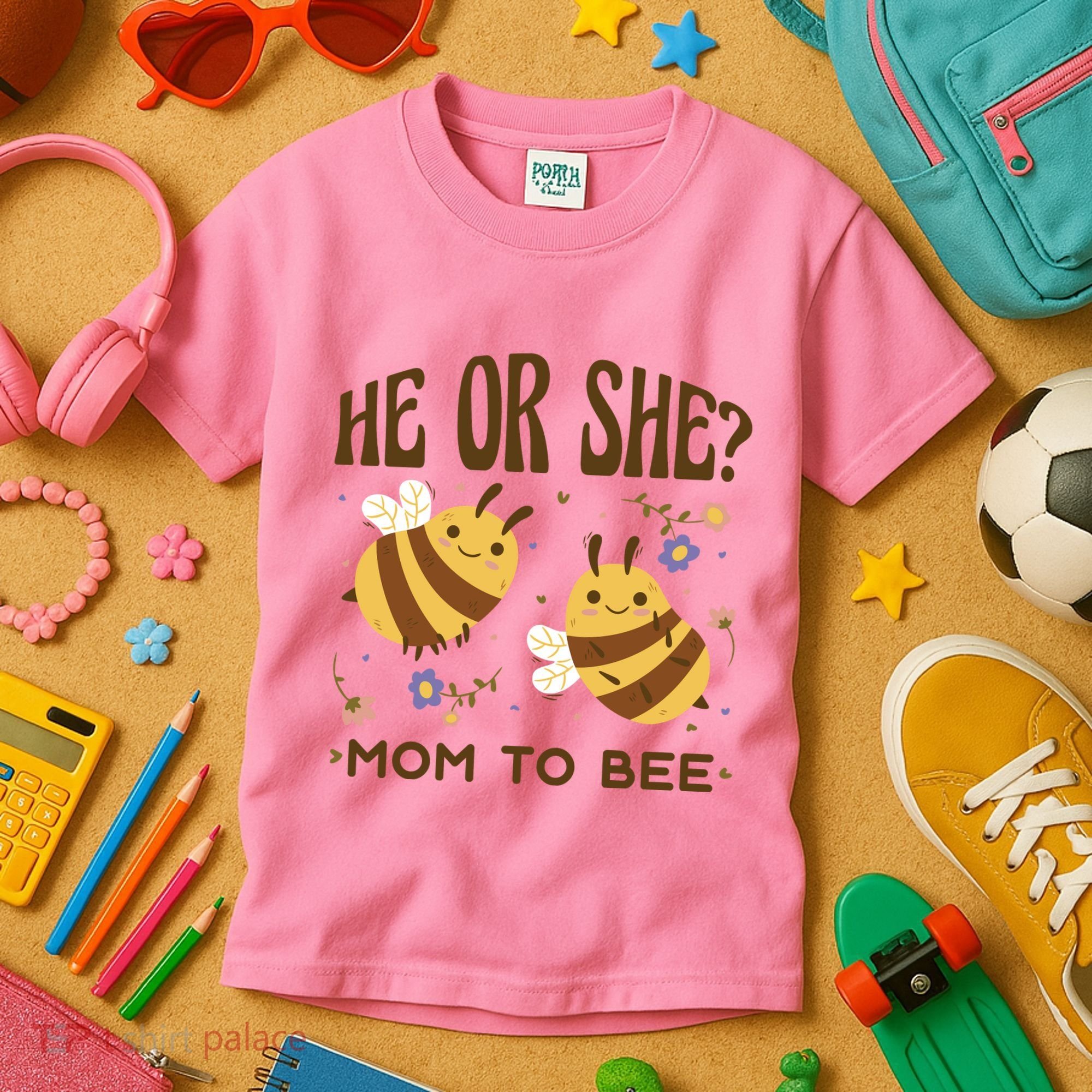He Or She Mom To Bee Gender Reveal Kids T-Shirt